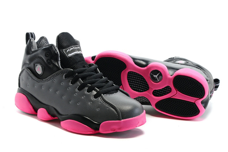 2016 Air Jordan Team 2 GS Dark Grey Pink Shoes - Click Image to Close